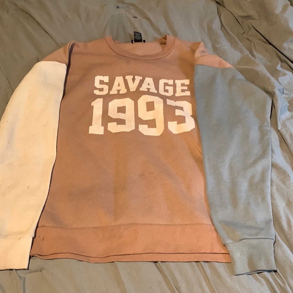 Pink,white, and blue sweatshirt for women